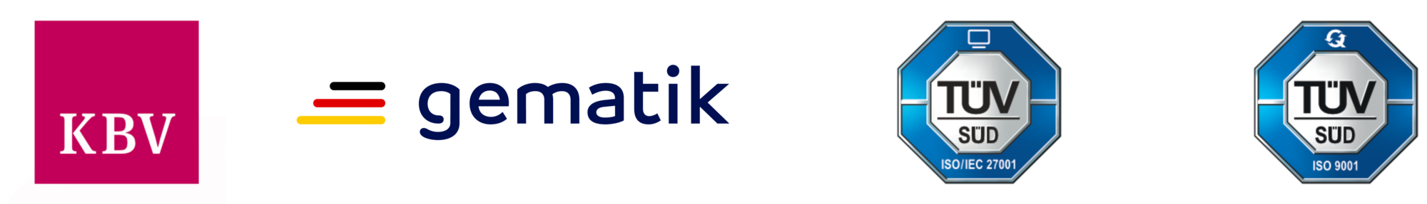 Siegel kbv gematik und TÜV - inSuite Praxissoftware